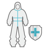 防護衣 試用中、低行動力:長期臥床者,需要旁人協助更換。